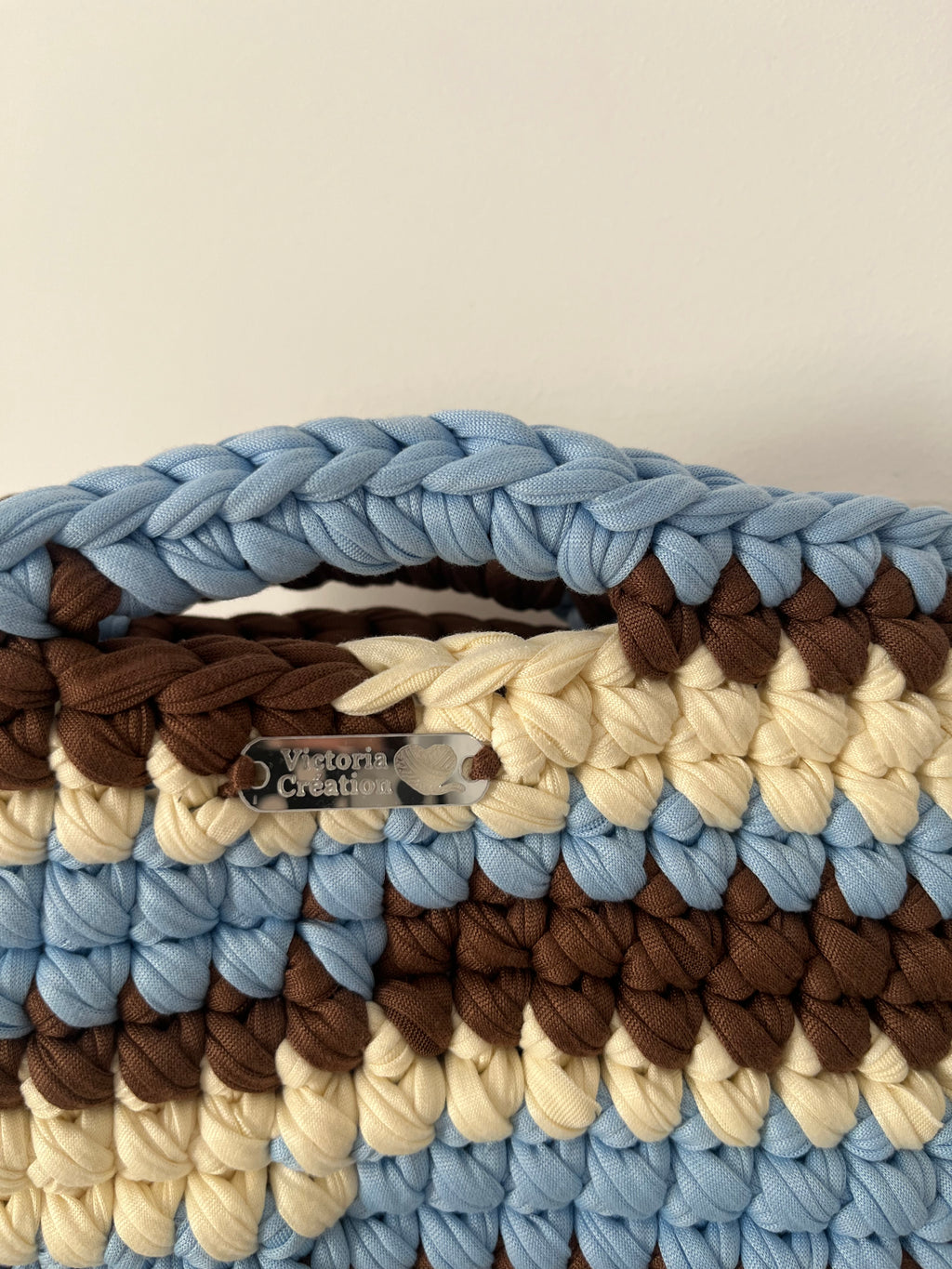 Sac Lola Marron, bleu et blanc