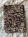 Pochette ordinateur marron et beige