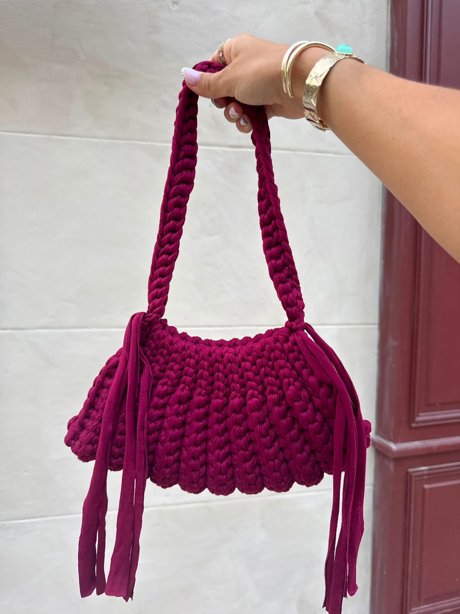 Sac Épaule Lunéa Bordeaux