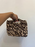 Sac bandoulière, Dolce Vita, marron et beige doré ￼