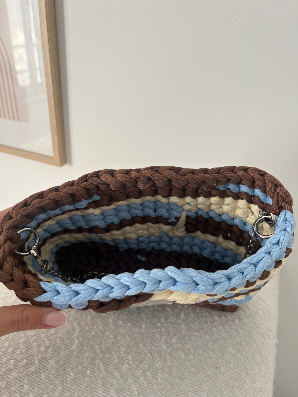Sac Lola Marron, bleu et blanc