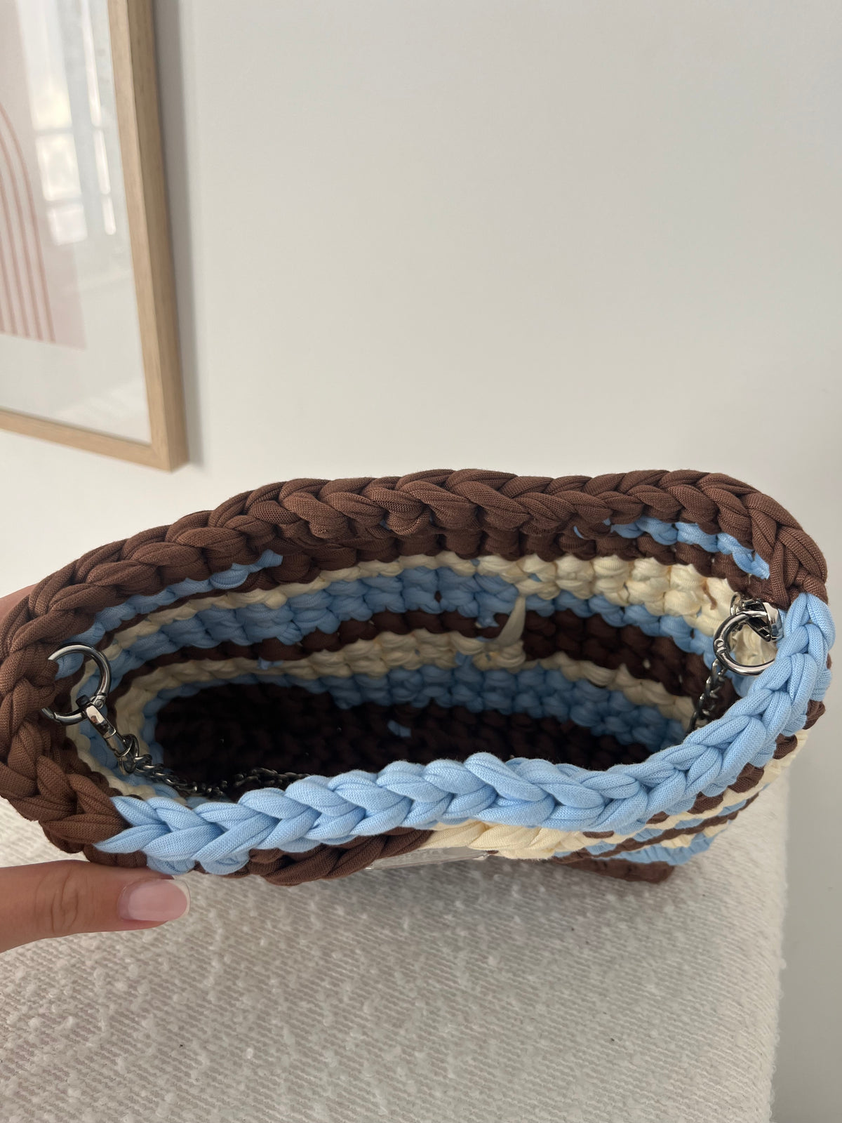 Sac Lola Marron, bleu et blanc