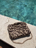 Sac bandoulière, Dolce Vita, marron et beige doré ￼