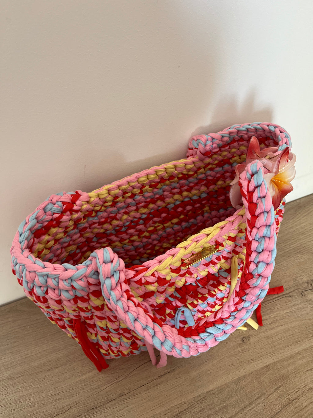 Sac Cabas Solène en Rose, Orange, Jaune & Bleu