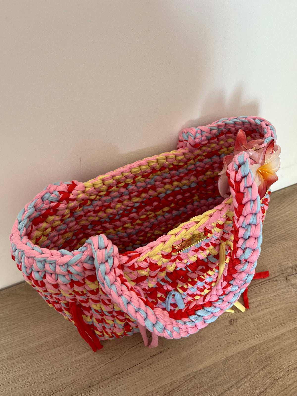Sac Cabas Solène en Rose, Orange, Jaune & Bleu