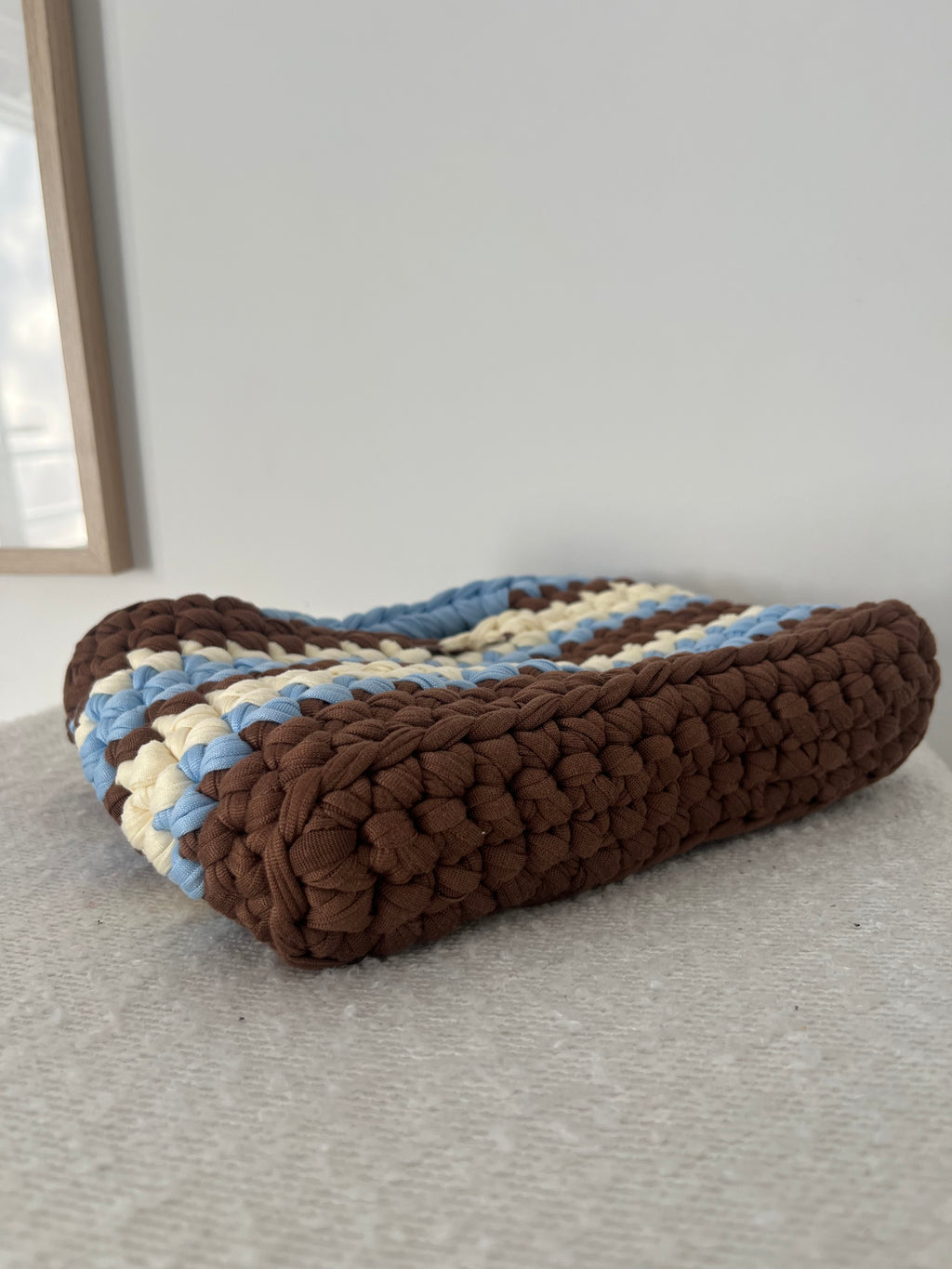 Sac Lola Marron, bleu et blanc