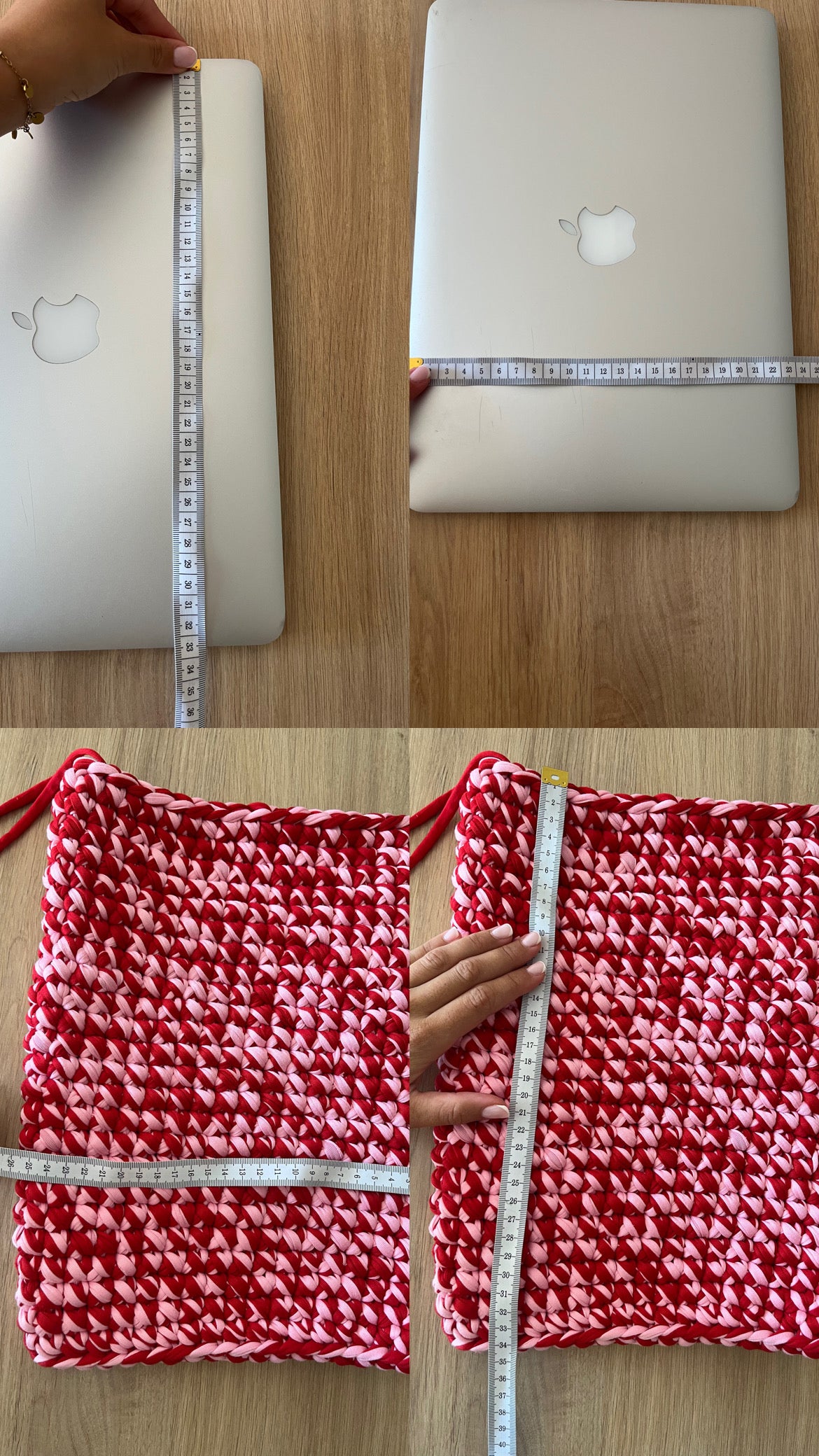 Pochette ordinateur rose et rouge