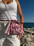 Sac bandoulière Aura Rose et bordeaux
