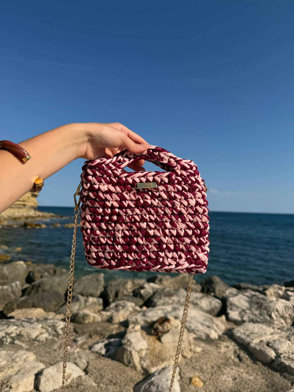 Sac épaule Dolce Vita Bordeaux & Rose