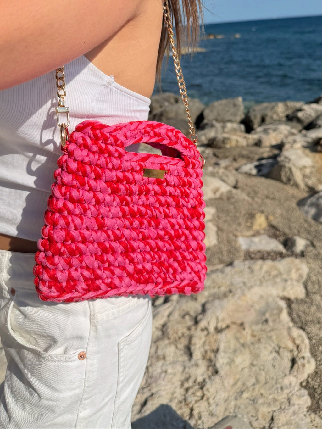 Sac Bandoulière Dolce Vita Rose et Orange