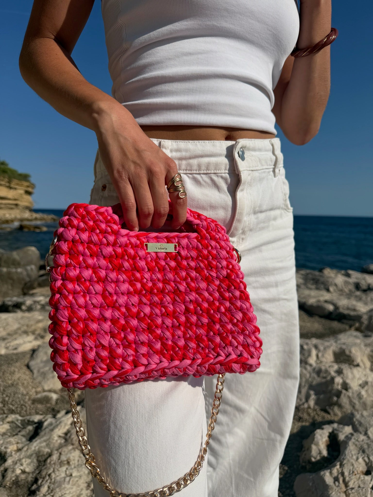 Sac Bandoulière Dolce Vita Rose et Orange