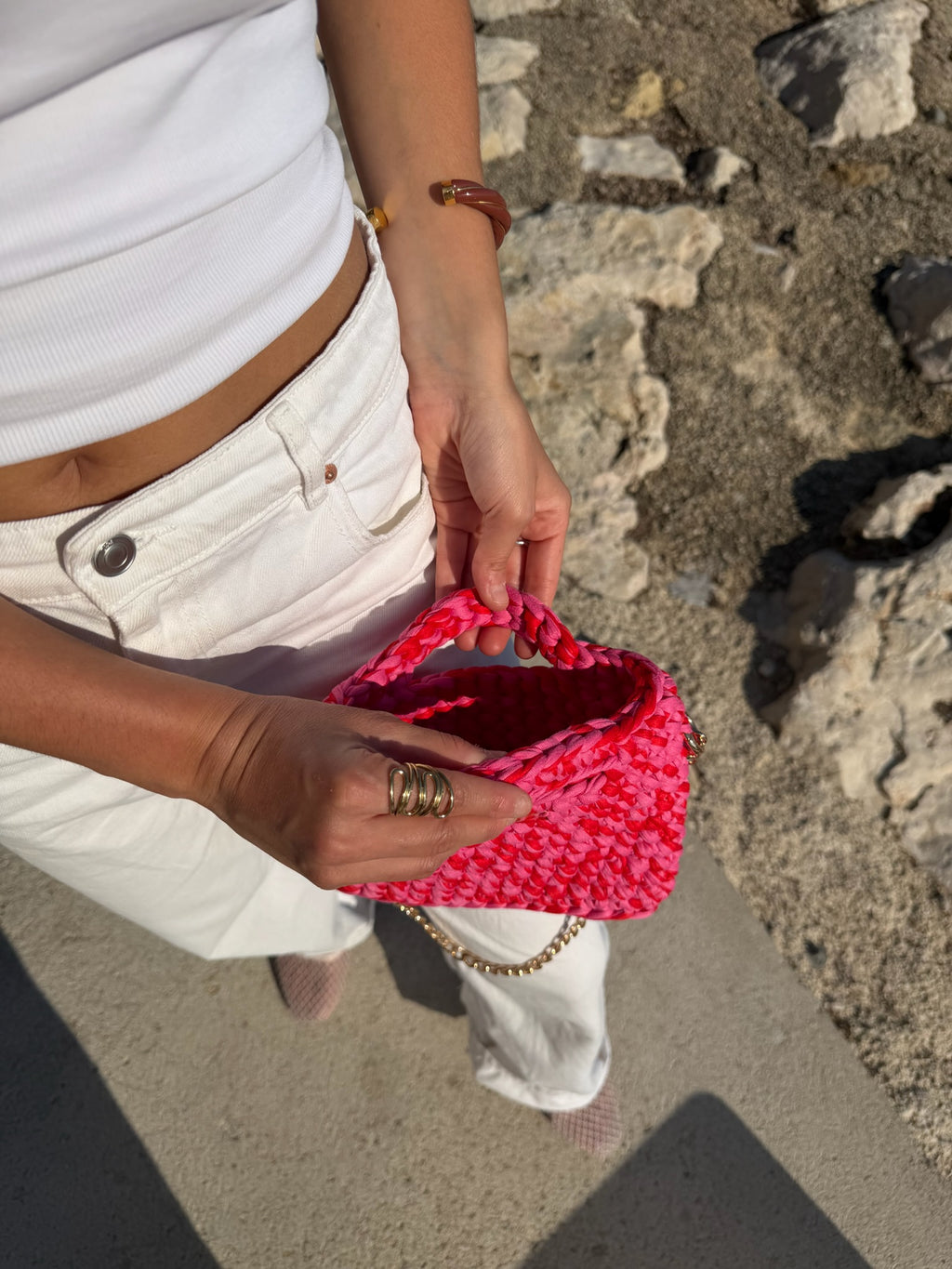Sac Bandoulière Dolce Vita Rose et Orange