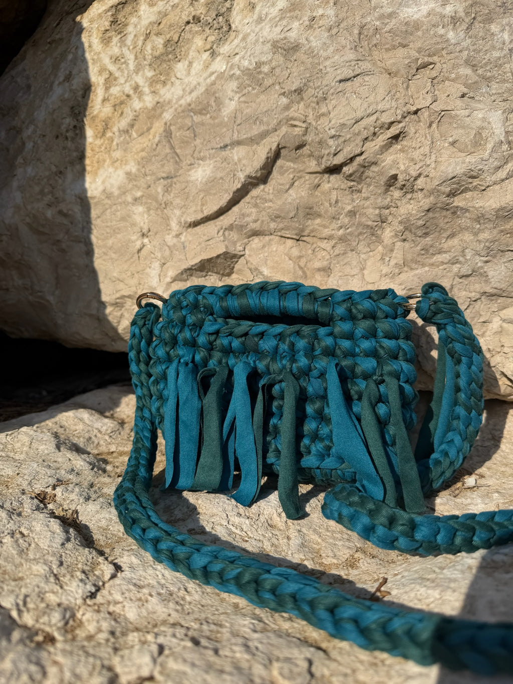 Sac bandoulière Alya Vert et Bleu