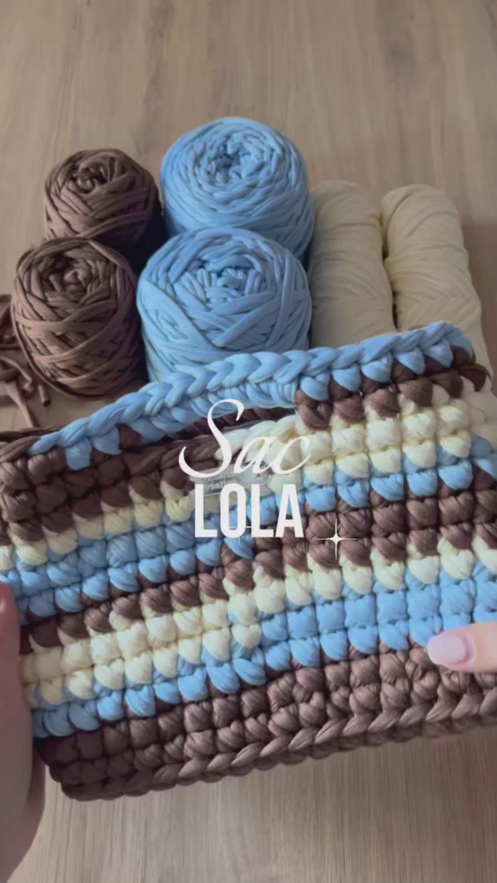 Sac Lola Marron, bleu et blanc