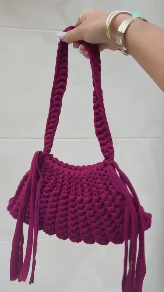 Sac Épaule Lunéa Bordeaux